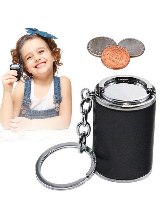 Keychain Coin Holder, Portable Change Organizer, Multi-Functional Pocket Purse for Quarters Dimes, Alloy Key Ring Storage for Daily Use, 1 Pendant