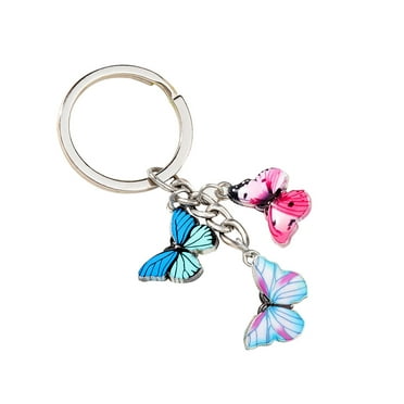 Keychain Color Dripping Butterfly Wallet with Id Holder Pendant Keychain Fashion Keyring Womens Key Fob Bag Pendant