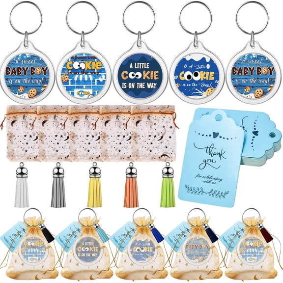 Keychain Cookie Baby Shower Boy Two Party Favors Gifts for Birthday Baby Shower Goodie Bag Fillers