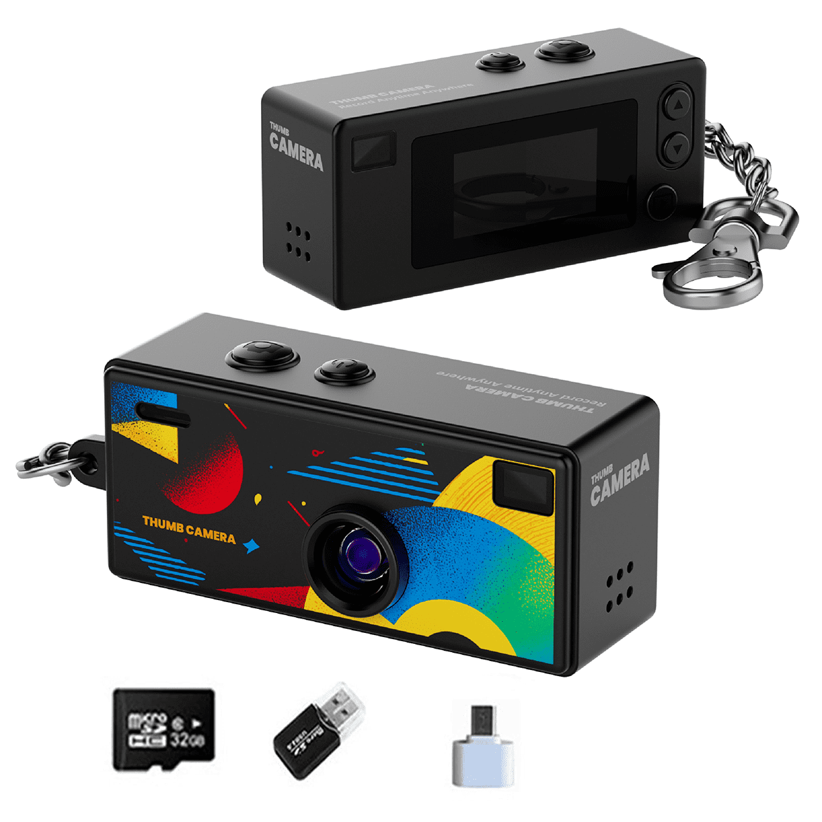 Keychain Digital Camera, 1080P HD Retro Portable Thumb Camera with 130 ...