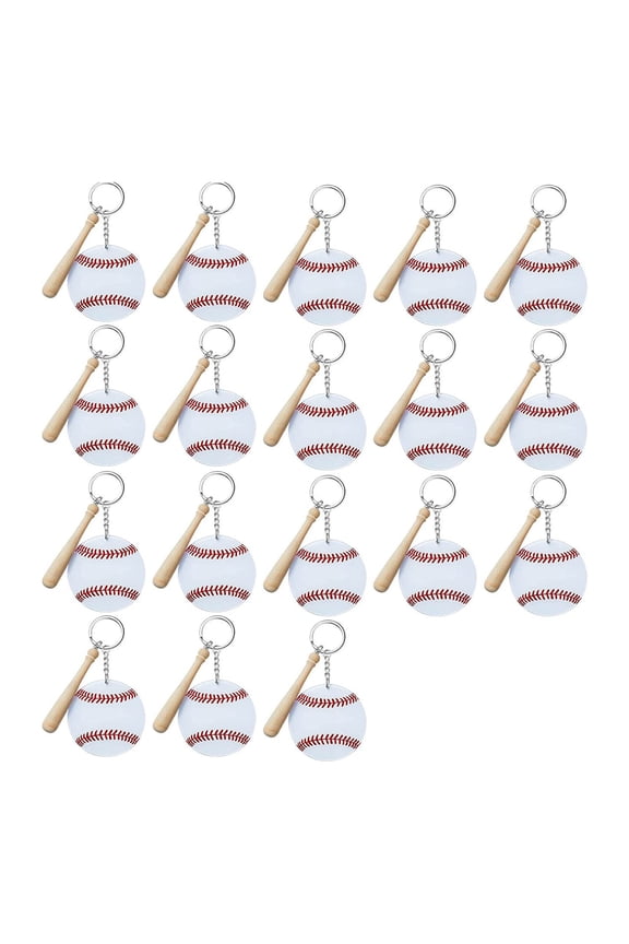 Keychain Double-sided Clear Print Baseball Metal Chain Baseball Softball Acrylic Keychain Kit