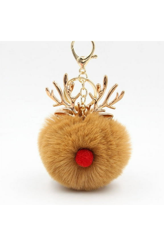 Keychain Elk Key Pendant Lovely Keyring Christmas Keychain Plush Deer Hanging Pendant