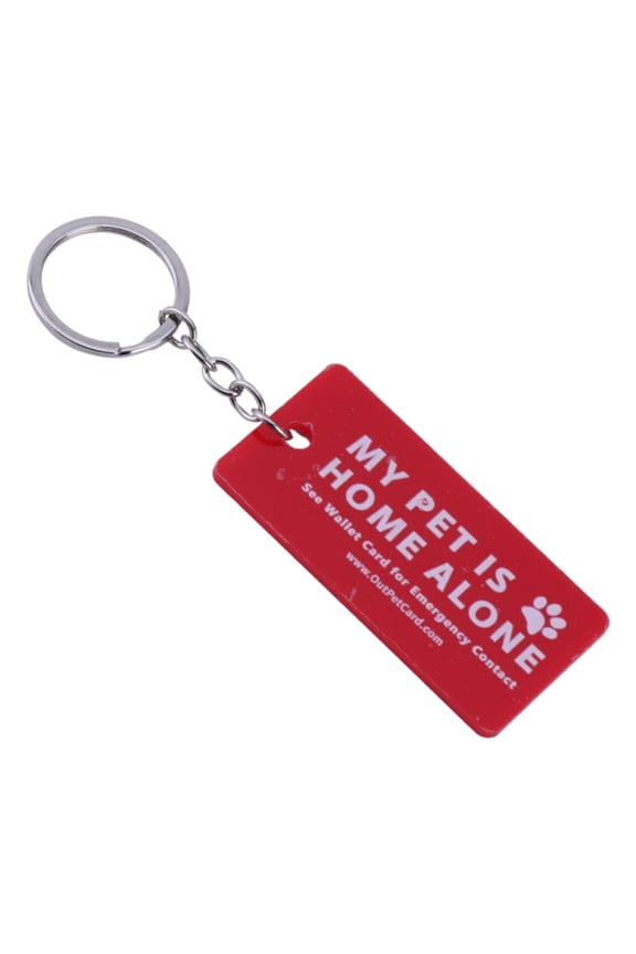 Keychain Emergency Contact Call Cards Emergency Pets are Home Alone Alert