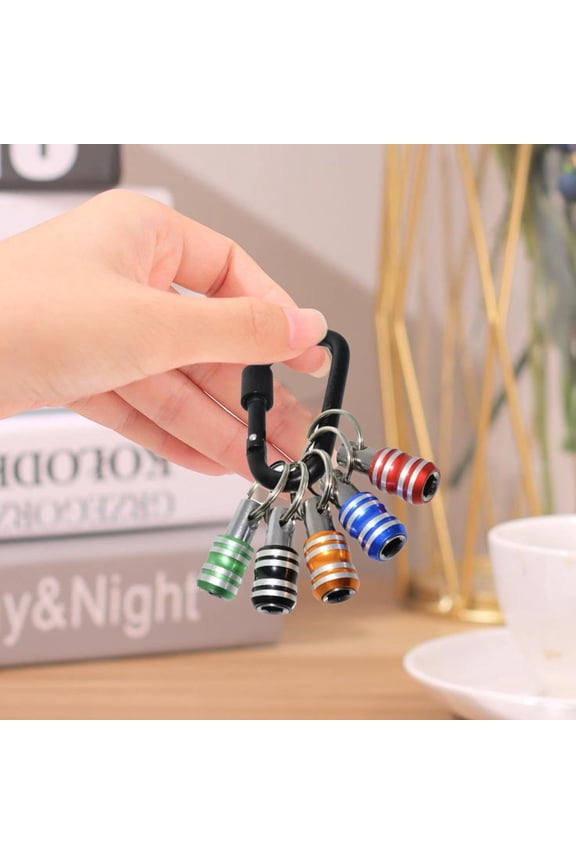 Keychain Extension Rod 5 Piece Set Colorful Carabiner Connector Multi Purpose Linkage Rods for Keys Tools Outdoor Gear Organization Camping Hiking Accessories with Spring Buckles