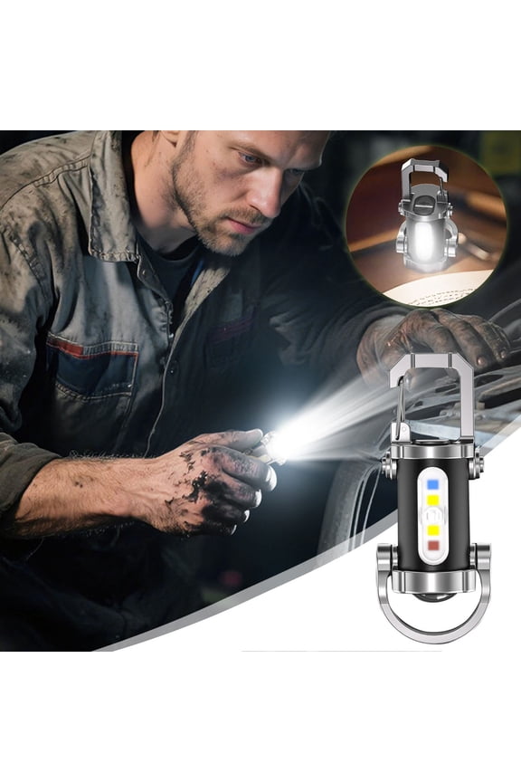 Keychain Flashlight Rechargeable Torch Featuring Side And Mobile Phone Charger Portable For Outdoor Adventures Camping Hiking Emergency Daily Use