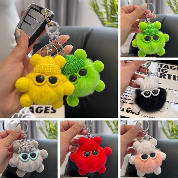 Keychain Fluffy Shaggy Decorate Briquettes - Elf Doll Key Holder - School Backpack Plush Keychain for Everyday Life