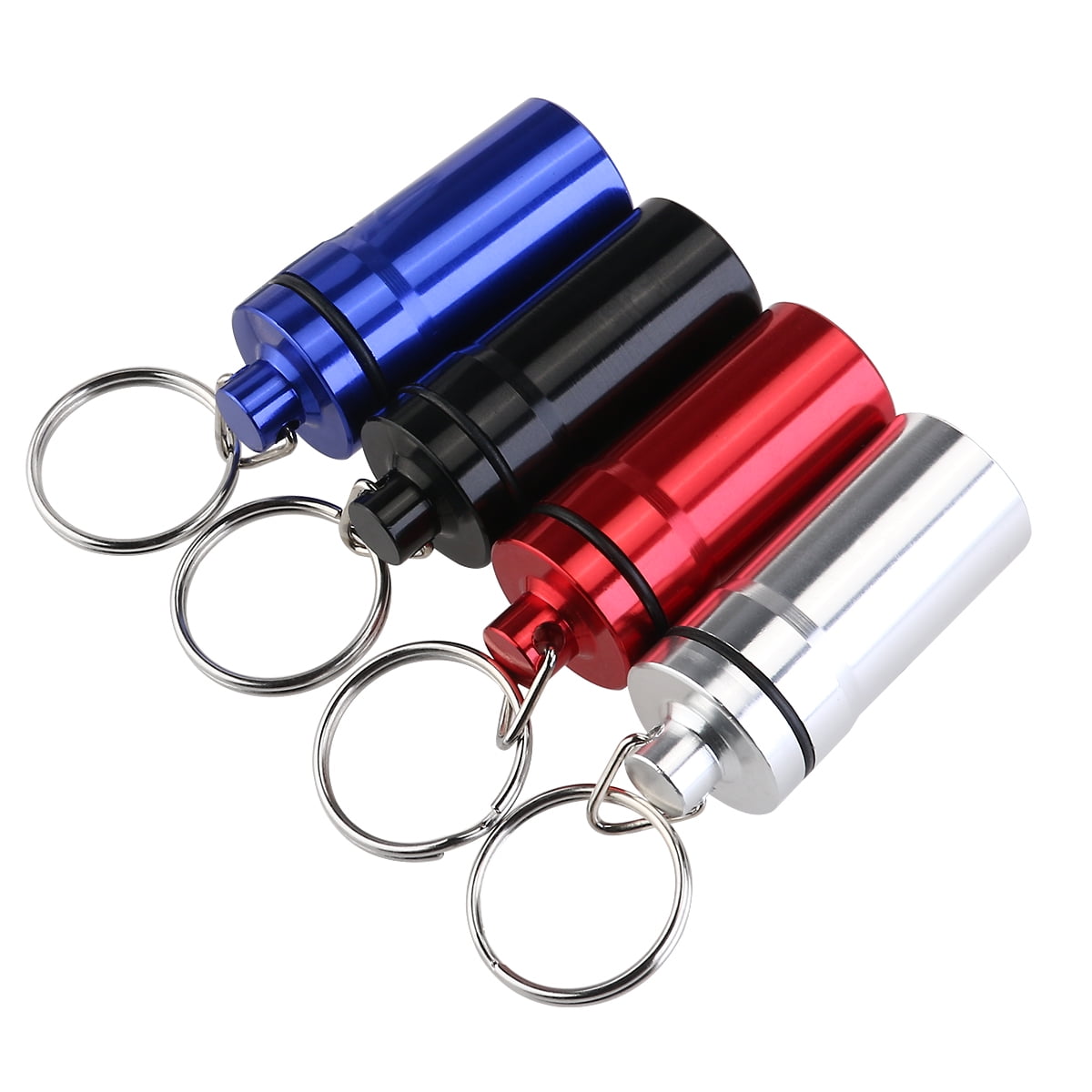Keychain Fob Pill Pouch Bags Dispensers Cases with Ring Holder Aluminum Alloy Outdoor