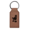 thumbnail image 1 of Keychain - French Poodle Dog (Dark Brown Rectangle), 1 of 2