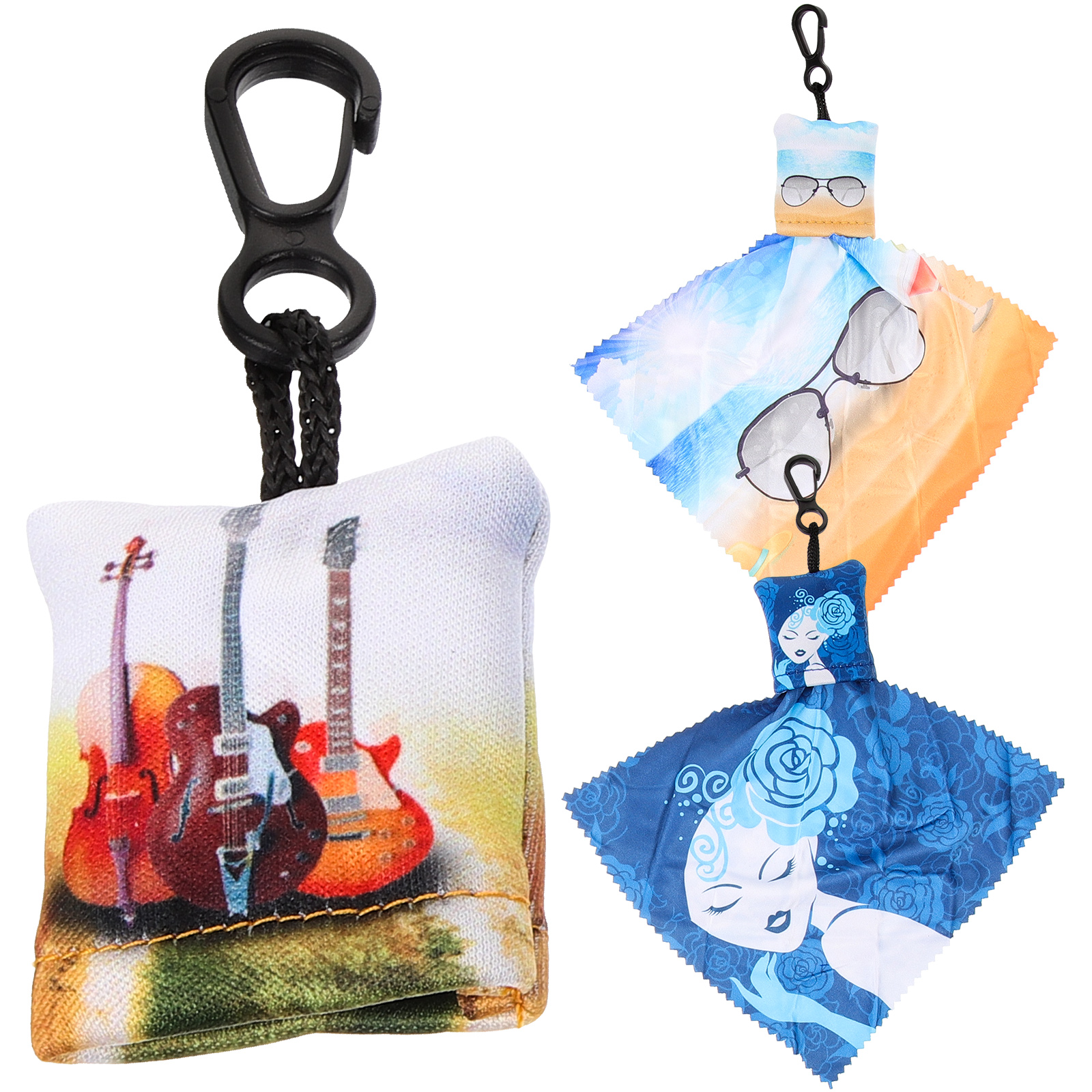 Keychain Glasses Cloth Eyeglasses Cleaning Cloths Metal Fabric Phone