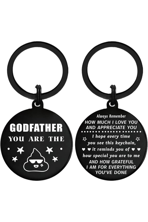 Keychain for Godfather, Funny and Heartfelt Gift for Godfather from Godchild, Engraved Pendant with Love & Appreciation, Godfather Birthday, Fathers Day, or Christmas Gift