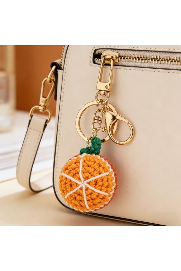 Keychain Handmade Crochet Fruit Pattern Charm Key Chain Bags Backpack Ornaments Jewelry Making Accessory