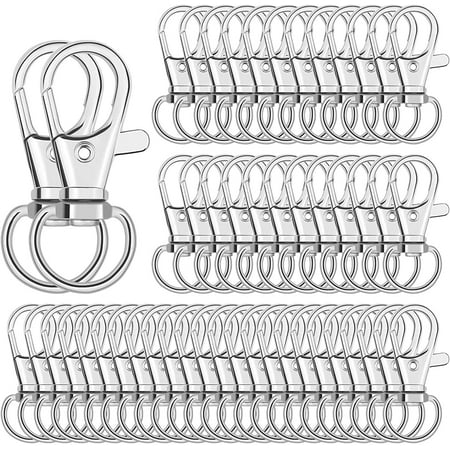 Keychain Hook Clip, 50Pcs Swivel Snap Hook Lobster Claw Clasp Small Metal Swivel Key Chain Clip Hook Keychain Hardware for Keychain Making, DIY Crafts, Lanyard Making, Pet Collar