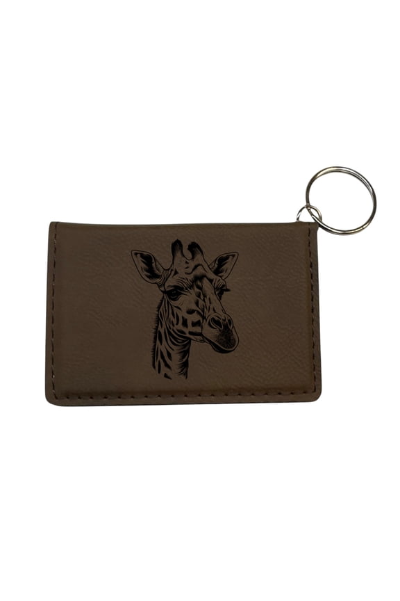 Keychain ID Holder Wallet - Giraffe - Leather