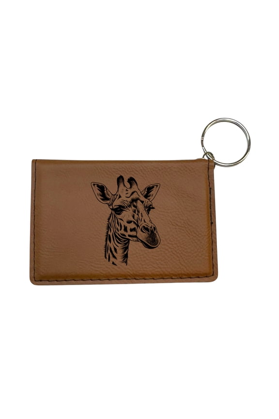 Keychain ID Holder Wallet - Giraffe - Leather
