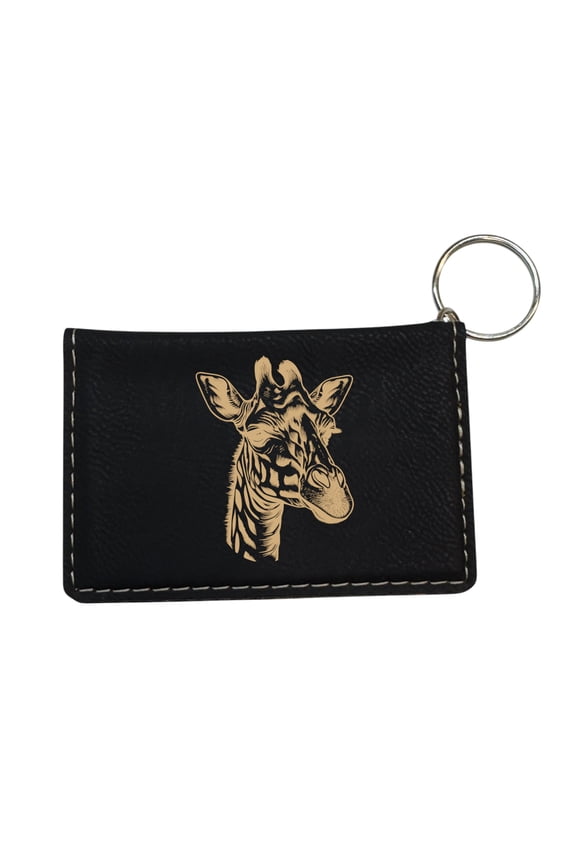 Keychain ID Holder Wallet - Giraffe - Leather
