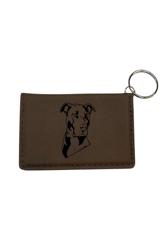 Keychain ID Holder Wallet - Pitbull - Leather