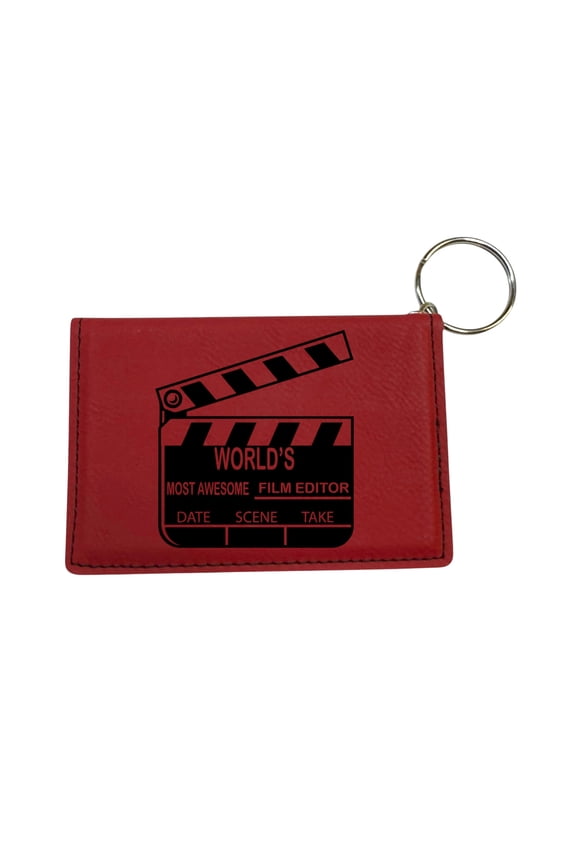 Keychain ID Holder Wallet - Worlds most awesome Film Editor - Leather