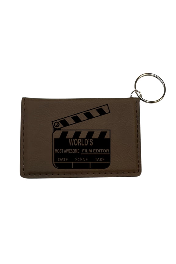 Keychain ID Holder Wallet - Worlds most awesome Film Editor - Leather