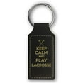 thumbnail image 1 of Keychain - Keep Calm and Play Lacrosse (Black Rectangle), 1 of 2