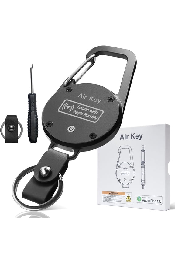 Keychain, Key Finder Works with Apple Find My, llaveros para Hombres,Carabiner Car Key Chains with GPS Tracker, Anti-Lost Keyring Finder Locator, Minimalist Key Holder for Men (iOS Only),Black