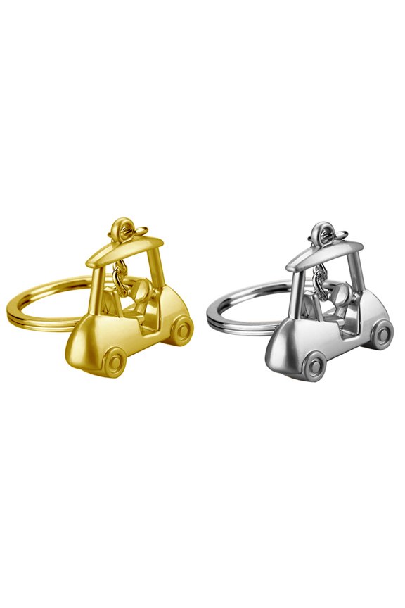 2Pcs Pendant Key Ring with Golf Course Viewing Car Charm Hanging Decor