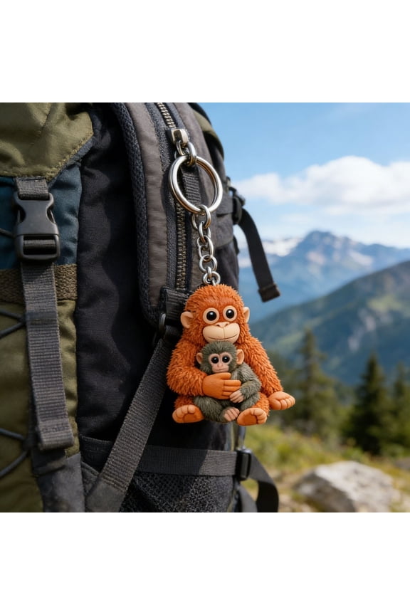 Keychain Keyring 3D Monkey Statue Keychain Hanging Decorative Charm Pendant for Backpack Purse Car Keys Cute Pocket Ornament Gift for Kids Teens Room Decor Keyring