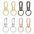 thumbnail image 1 of DF Metal Spring Clasp Keychain with Split Key Ring, Durable Carabiner Key Holder for Keys, Bags, Purses, Assorted 4 Colors, 1 of 7