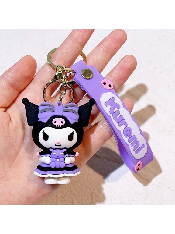 Keychain Kuromi Cute Cartoon Couple Bag Charm Gift Soft Plush Car Interior Ornament