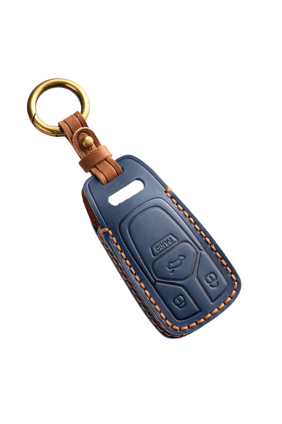 Keychain Leather Smart Key Fob Cover Fit for Audi A4 2018 Q7 Q5 TT A3 A6 SQ5 R8 S5 Keyless Handmade Key Fob Shell Case Personalized Gifts