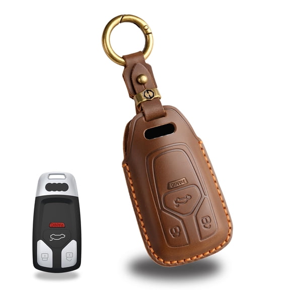 Keychain Leather Smart Key Fob Cover Fit for Audi A4 2018 Q7 Q5 TT A3 A6 SQ5 R8 S5 Keyless Handmade Key Fob Shell Case Personalized Gifts