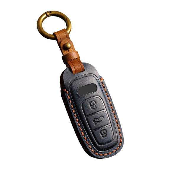 Keychain Leather Smart Key Fob Cover Fit for Audi A4 2018 Q7 Q5 TT A3 A6 SQ5 R8 S5 Keyless Handmade Key Fob Shell Case Personalized Gifts