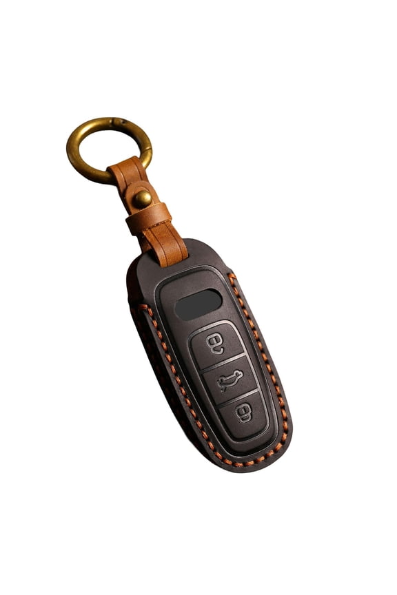 Keychain Leather Smart Key Fob Cover Fit for Audi A4 2018 Q7 Q5 TT A3 A6 SQ5 R8 S5 Keyless Handmade Key Fob Shell Case Personalized Gifts
