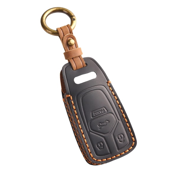 Keychain Leather Smart Key Fob Cover Fit for Audi A4 2018 Q7 Q5 TT A3 A6 SQ5 R8 S5 Keyless Handmade Key Fob Shell Case Personalized Gifts