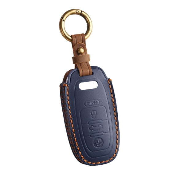 Keychain Leather Smart Key Fob Cover Fit for Audi A4 2018 Q7 Q5 TT A3 A6 SQ5 R8 S5 Keyless Handmade Key Fob Shell Case Personalized Gifts