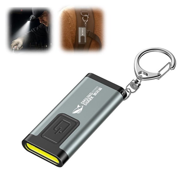 Keychain Light Multi Purpose Mini Flashlight with Built-in Emergency Siren Acoustic Alarm and Metal Clip Portable Small Torch Safety Light for Night Running Walking
