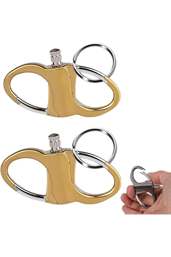 Keychain Lighter Match,Lighter Hidden In Key Chain,Metal Lighter Holder Key Chain, Outdoor Emergency Life Saving Equipment