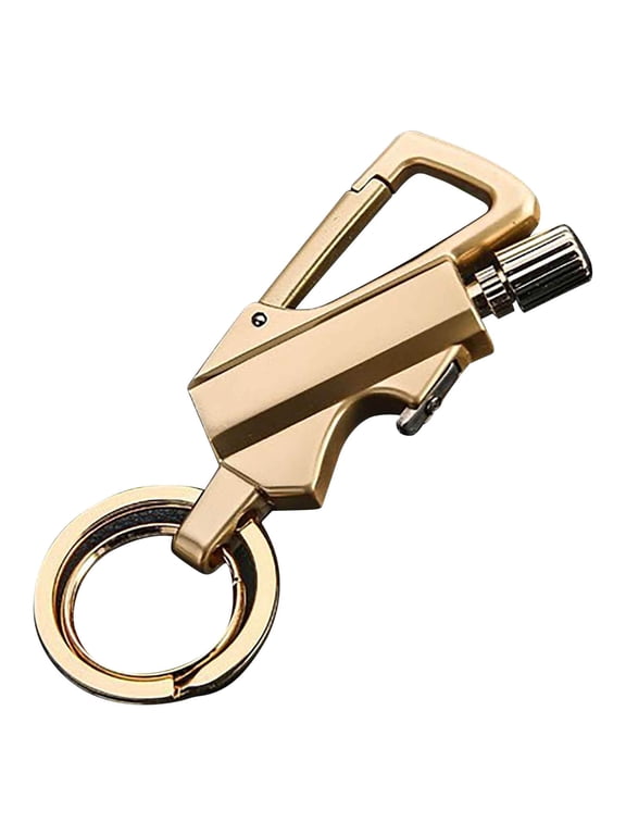 Keychain Lighter Match Lighter with Key Ring, Portable Reusable Multifunctional Flint Starter, Outdoor Camping Emergency Fire Tool Gas Free