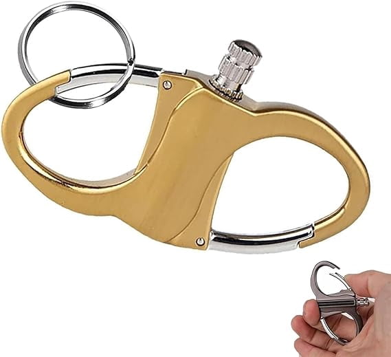 Keychain Lighter Match Strike – Metal Flint Fire Starter, Reusable Kerosene Fillable Lighter For Outdoor Survival (Gold) 1 thumbnail image