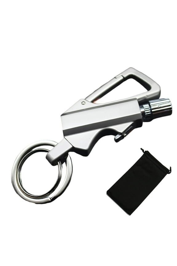 Keychain Lighter,Permanent Match,Permanent Match Keychains,Reusable Fire Starter Key Ring, Hidden Forever Lighter Keychain,Mini Waterproof Lighters(Silver)