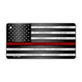 thumbnail image 1 of Keychain, Metal, Thin Red Line United States Flag (Fire Department), 3" x 1.5" Key Chain w/Metal Keyring, 1 of 4