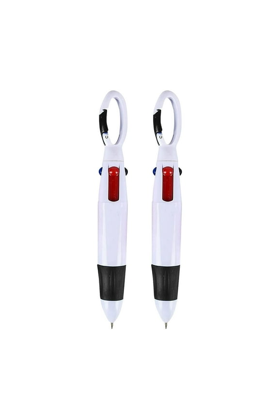 Keychain Multi-Colored Ballpoint Pen (4-In-1 Mini Pen, Clip Pen), 2 Keychain Multi-Pens Reduce Bulk, Pack Of 2Pc Mini 4 In 1 Multi Colored Ink Ballpoint Pens With Keychain(#A), By Meiiso