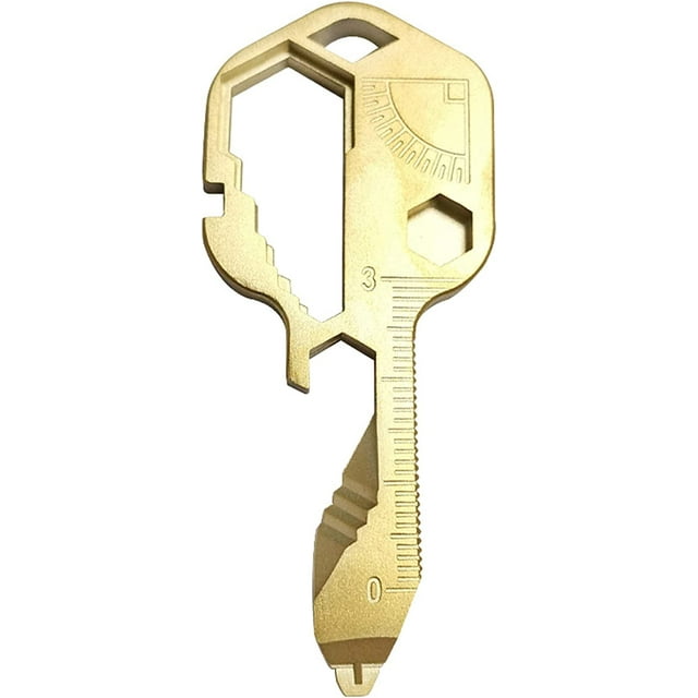Keychain Multitool Bottle Opener Keychain, 16in1 Multifunction Key Shaped Tool Pocket Multi