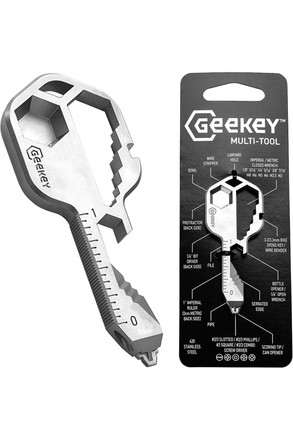 Keychain Multitool EDC Tool with 16+ Futions | Small Bottle Opener keychain Screwdriver, Wreh, and Box Cutter for Travel, Outdoor, Everyday Use TSA Safe