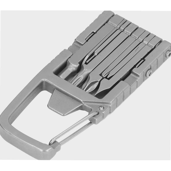 Keychain Multitool, Mobile Phone Holder Folding Multi Tool Screwdriver Bit Portable Multifunctional Stainless Steel for Daily Use