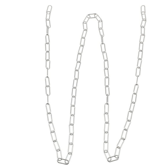 CRILSTYLEO DIY Enthusiasts Paper Clip Chain Necklace Silver 1 Set 0.2X0.7X39.4In