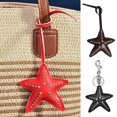 thumbnail image 1 of Keychain Pendant, Hand-Stitched Rivets Imitation Leather Star Shape Bag Charm Keys Suitcases Accessory, 1 of 8