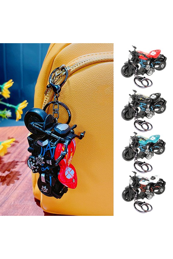 Keychain Pendant Motorbike Charm Alloy Anti-Detachable Hook Keyring Backpack Accessory Decompression Tool