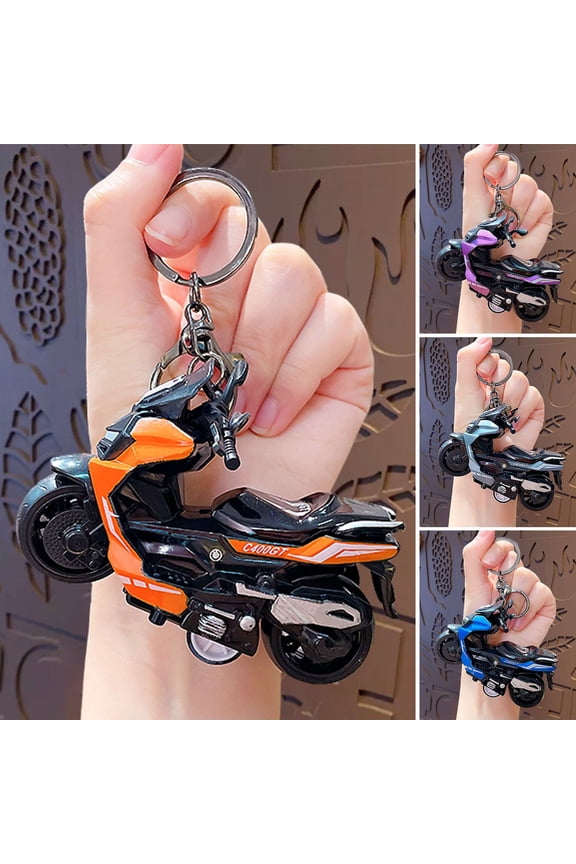 Keychain Pendant Motorbike Charm Zinc Alloy Anti-Detachable Hook Keyring Backpack Accessory Decompression Tool