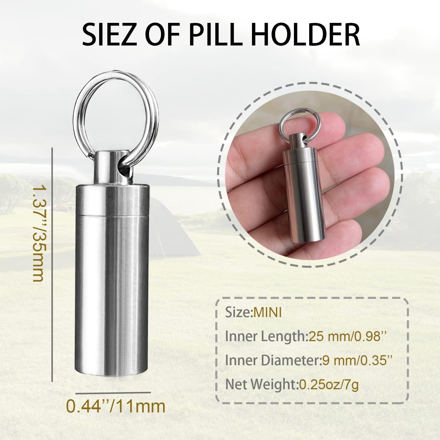 Pill Case Keychain KCFEV Pill Holder Necklace Nitro Pill Case