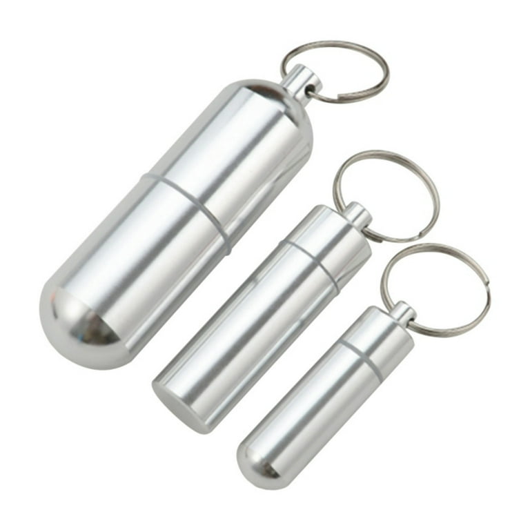 Keychain Pill Holder, Minisize Titanium Pill Container with